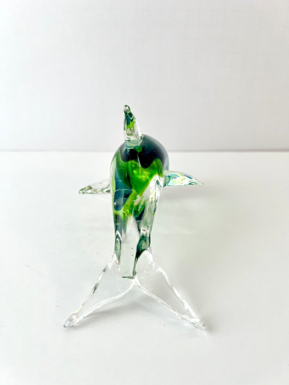 Hand-blown Artisan Glass Dolphin Figure, Sommerso Technique, 6.5" EC - Picture 9 of 10